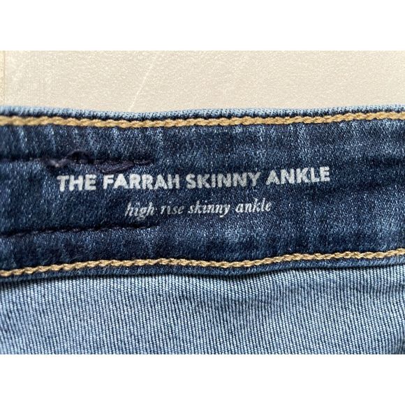 Adriano Goldschmied Denim Farrah High-Rise Skinny Ankle Raw Hem Blue Jeans 26R - Picture 8 of 13
